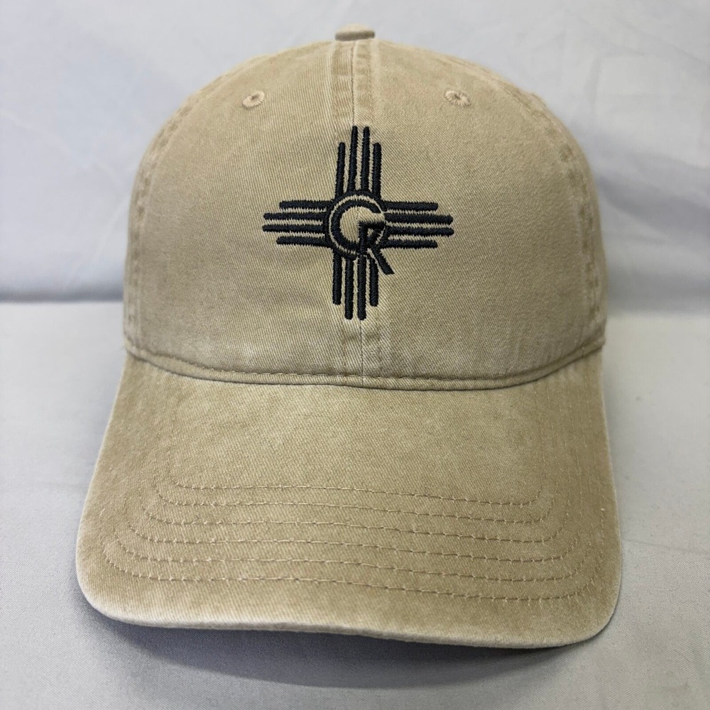 Otto Cap Zia Sun Logo Baseball Hat Mens OSFM Tan Khaki Adjustable Strapback
